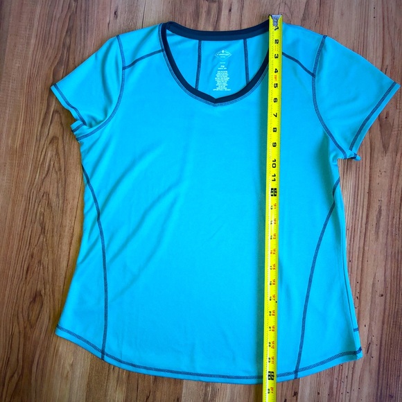 NWOT St. Johns Bay Shirt Active Petite Medium Blue - Picture 5 of 14